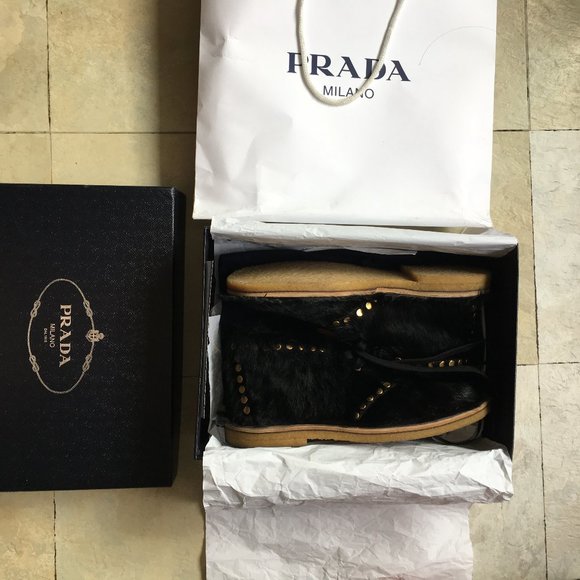 Prada Embellished real Fur Desert Boot Sold Out - Picture 10 of 14